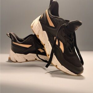 Reebok Black Sneakers with White and Rose gold accent